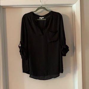 Black v-neck blouse